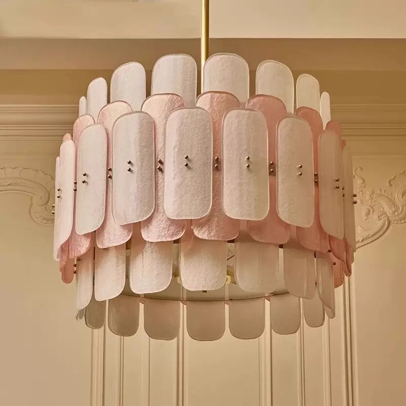 Vertical Glass and Brass Chandelier for Stairwell Double Height Entryway or High Ceiling Foyer Lighting Casalolalights