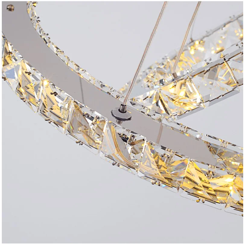 Luxury Chandelier | Crystal Light | Silver K9 12 Ring Ceiling Fixture