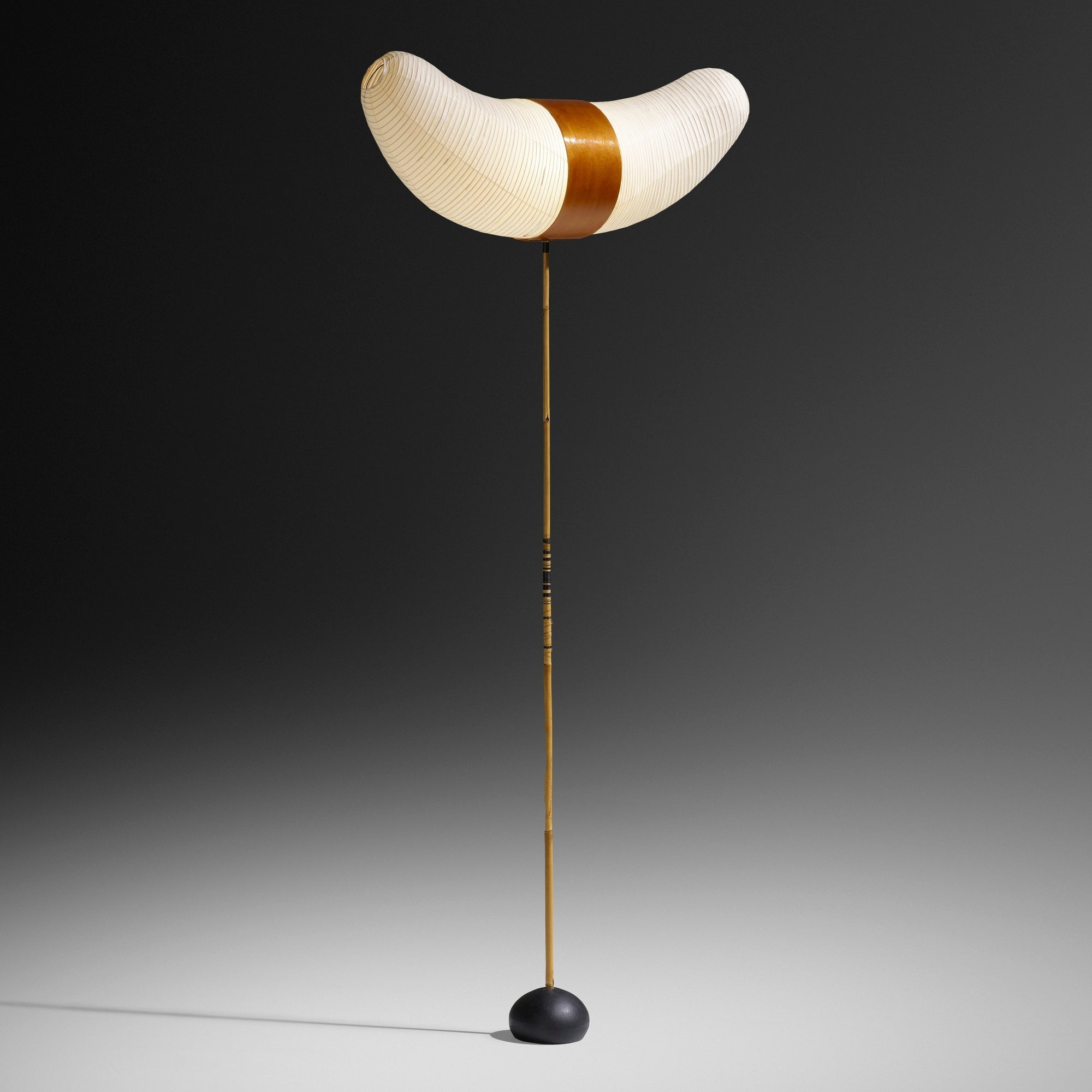 Aura Silhouette Floor Lamp | Isamu Noguchi Lamps | Handcrafted Washi Paper Lamp; Bamboo Design | Japandi