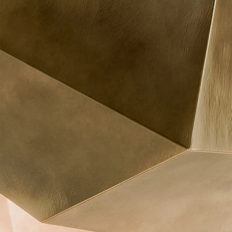 Brutalist Geometric Floor Lamp | Sculptural Polyhedron Design | 150cm Architectural Alloy | Matte Black & Antique Brass