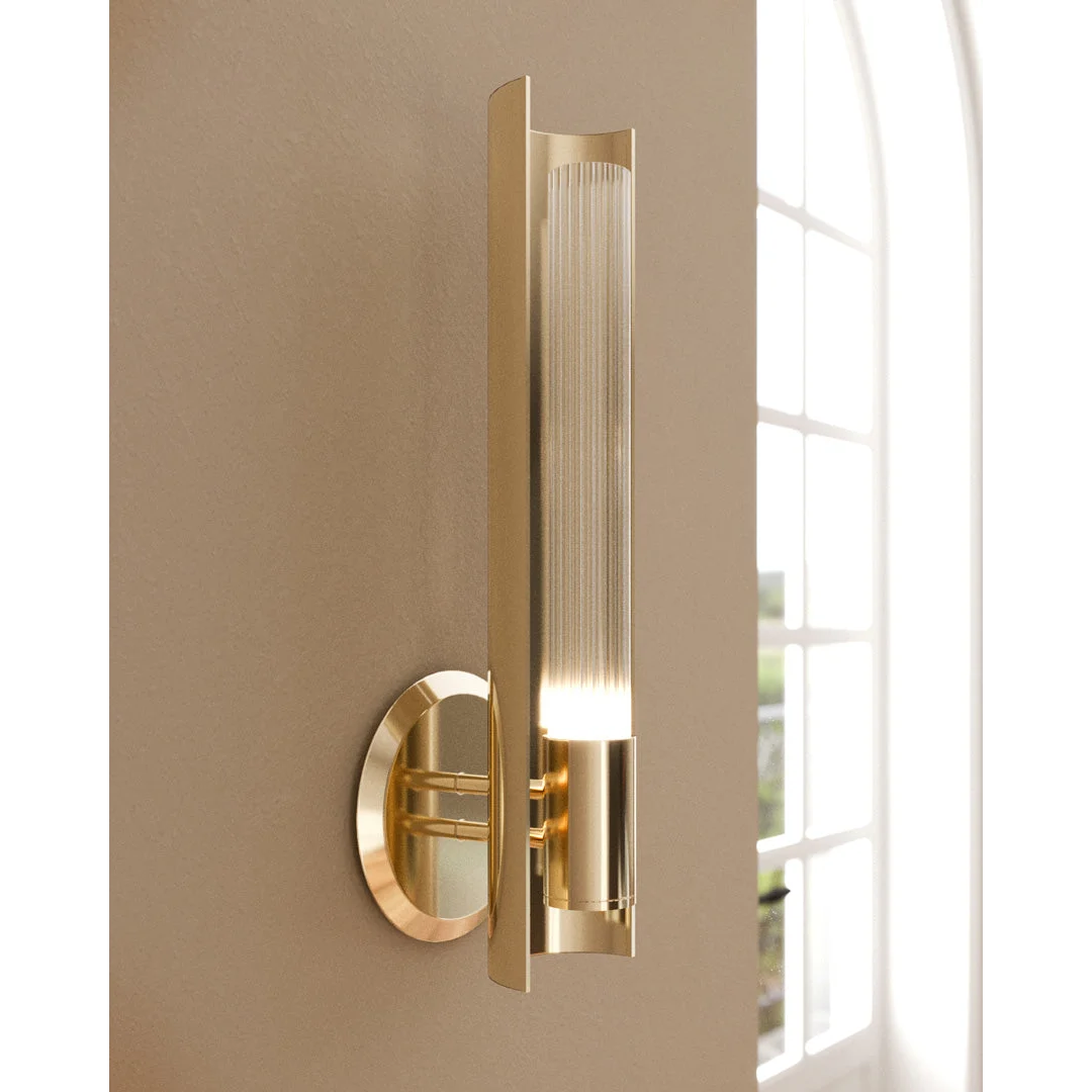Baccara Crystal Wall Sconce – Polished Brass for Hallway & Bedroom