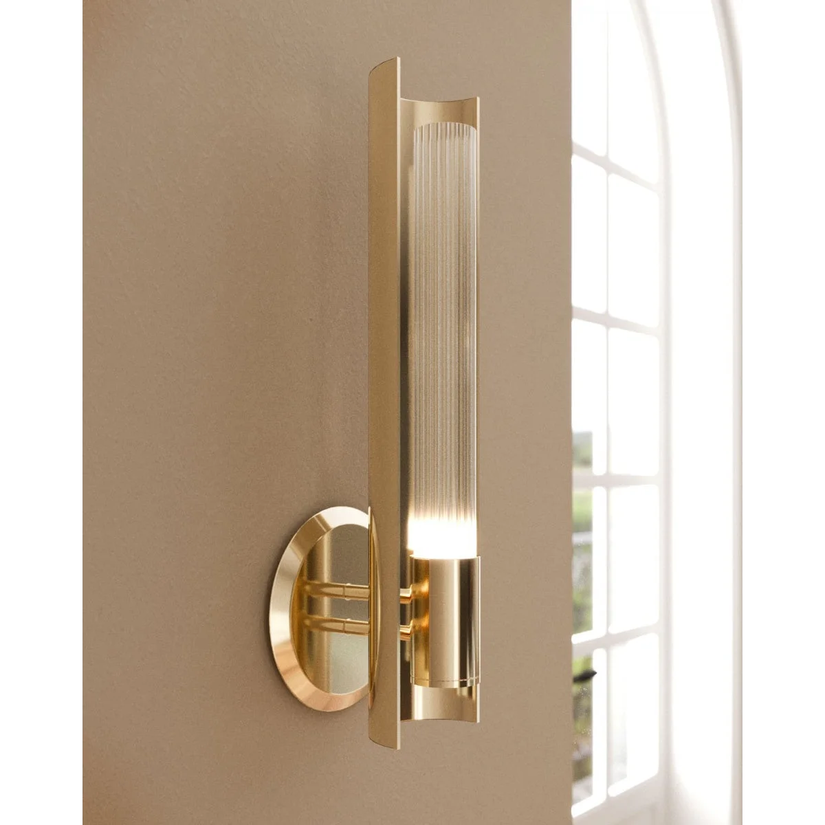 Baccara Crystal Wall Sconce – Polished Brass for Hallway & Bedroom