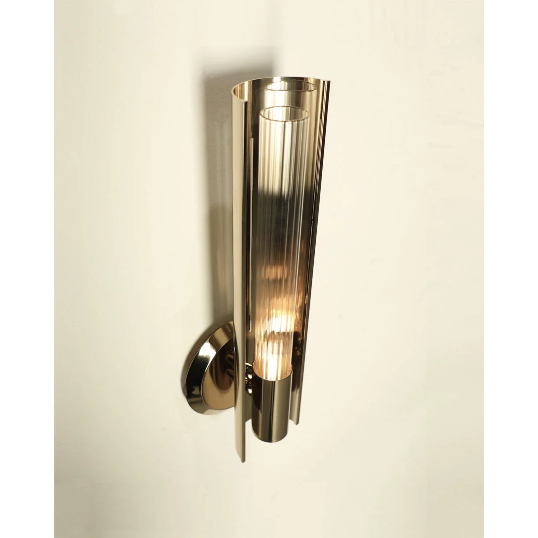 Baccara Crystal Wall Sconce – Polished Brass for Hallway & Bedroom