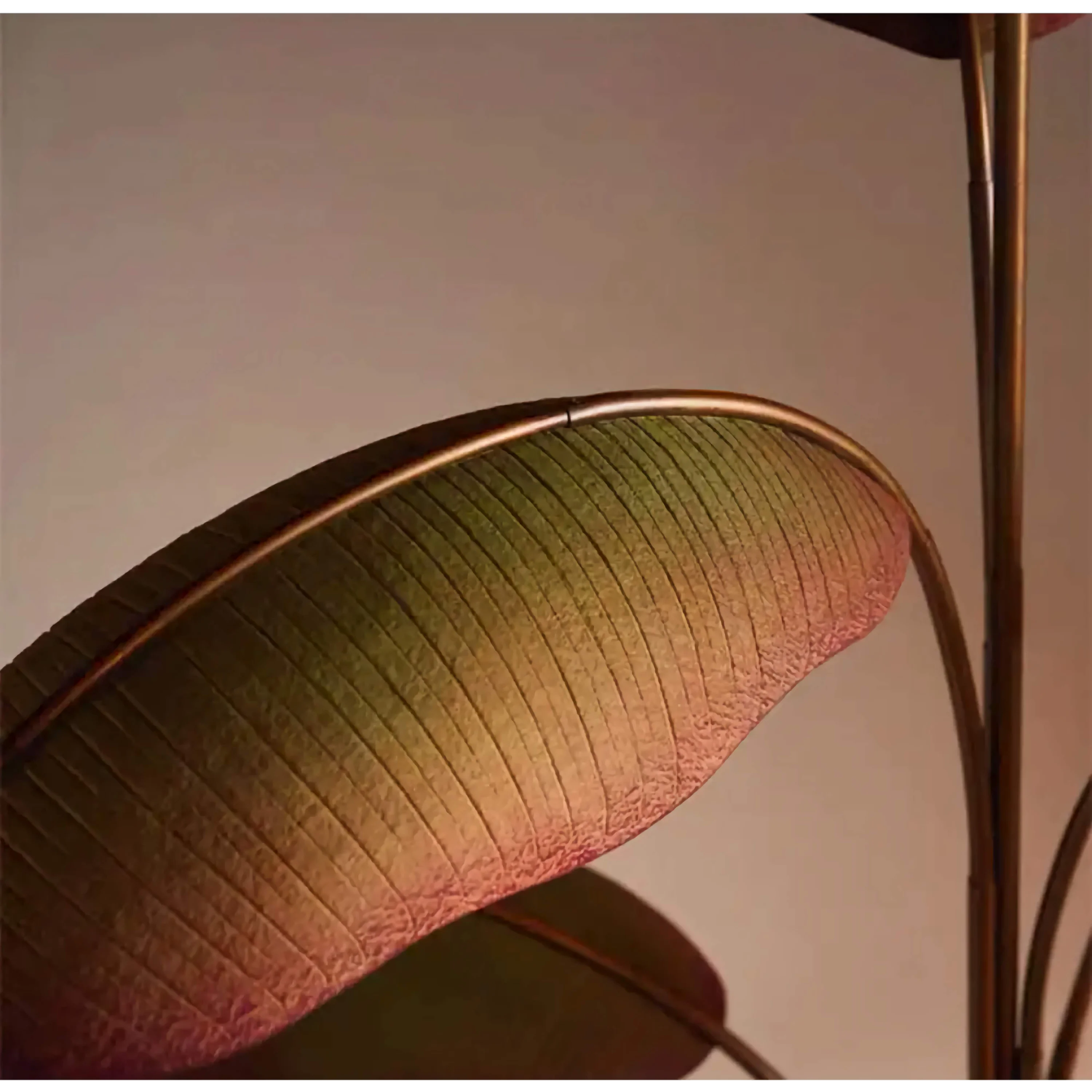 Hand Forged Brass Banana Leaf Chandelier | Modern Sculptural Pendant Lighting Statement for Dining Room & Foyer