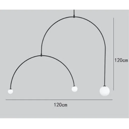 Black Arc Hanging Lights | Mobile Designer Ceiling Lamps for Dining Room Kitchen Living