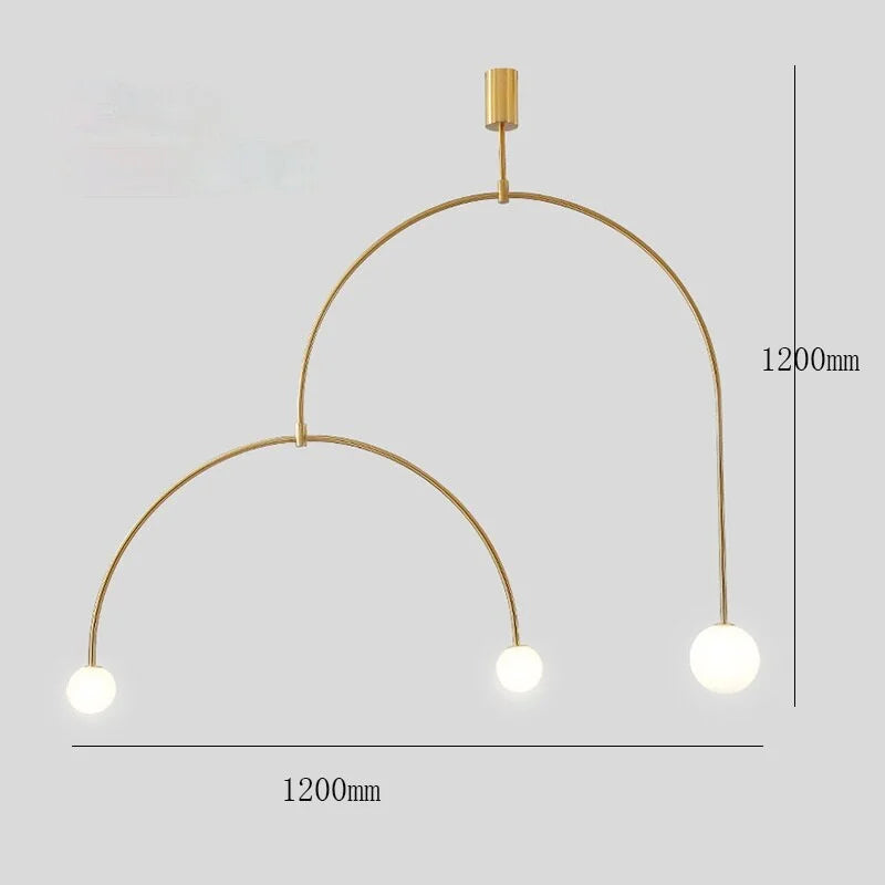 Black Arc Hanging Lights | Mobile Designer Ceiling Lamps for Dining Room Kitchen Living