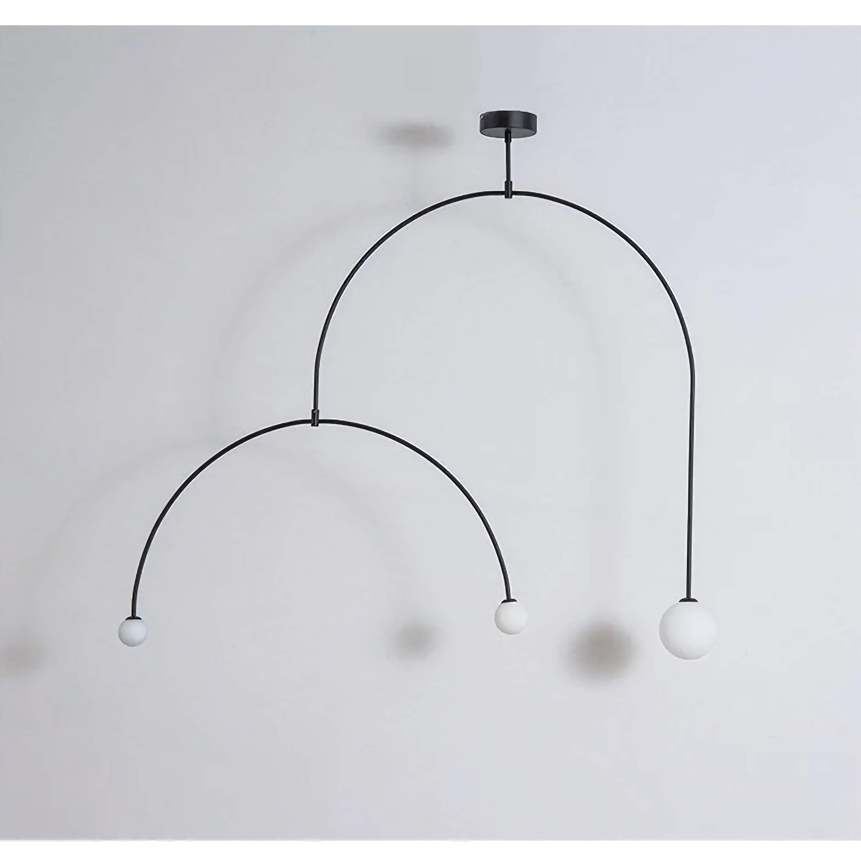 Black Arc Hanging Lights | Mobile Designer Ceiling Lamps for Dining Room Kitchen Living