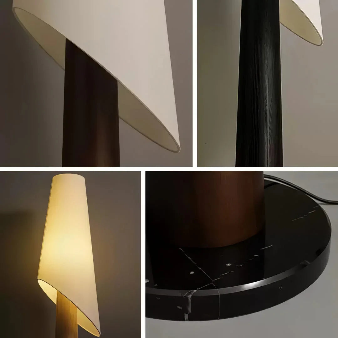 Black Ash Floor Lamp | Ebonised Wood & Tilting Linen 175cm Minimalist Living Room Casalolalights Luxury Lamps