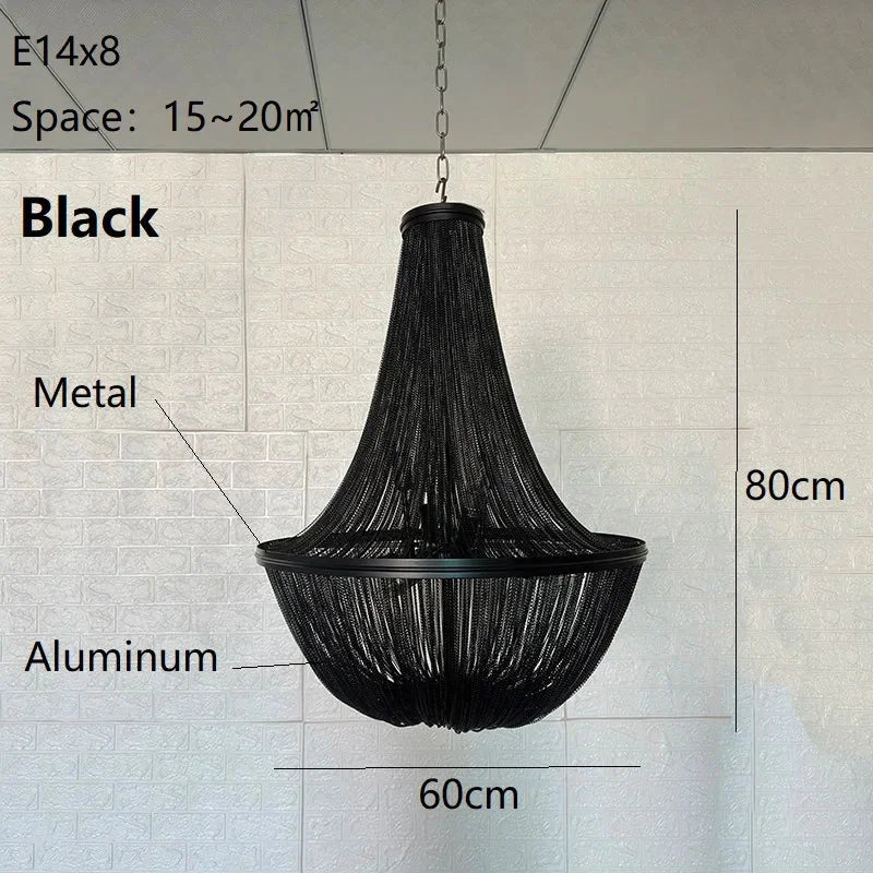 Black Beaded Chandelier | Ceiling Lamps for Dining Room Stairs