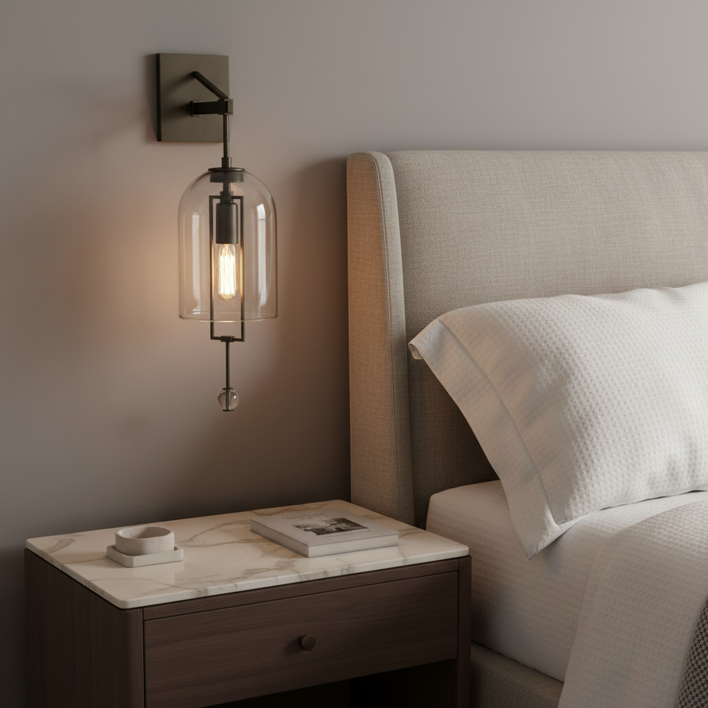 BLACK BRASS AND GLASS WALL SCONCES | DESIGN CLKS8501