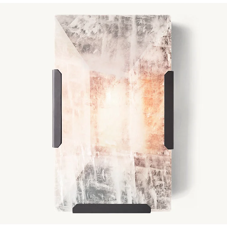 Black Calcite & Copper Wall Sconce | Vertical Natural-stone Modern Minimalist Hallway Vanity Casalolalights Luxury