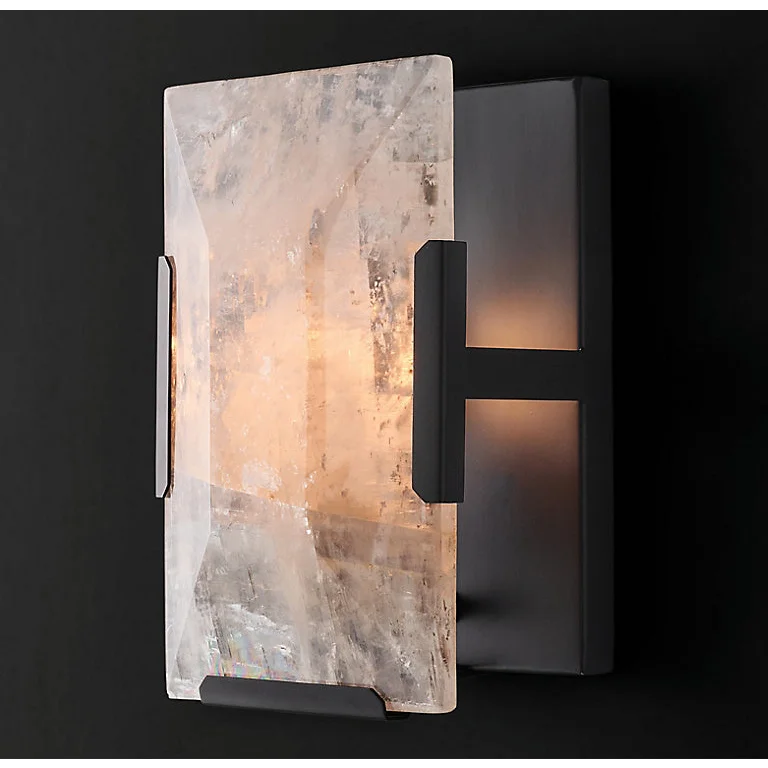 Calcite Wall Lamps for Living Room Black Finish Luxury Decor