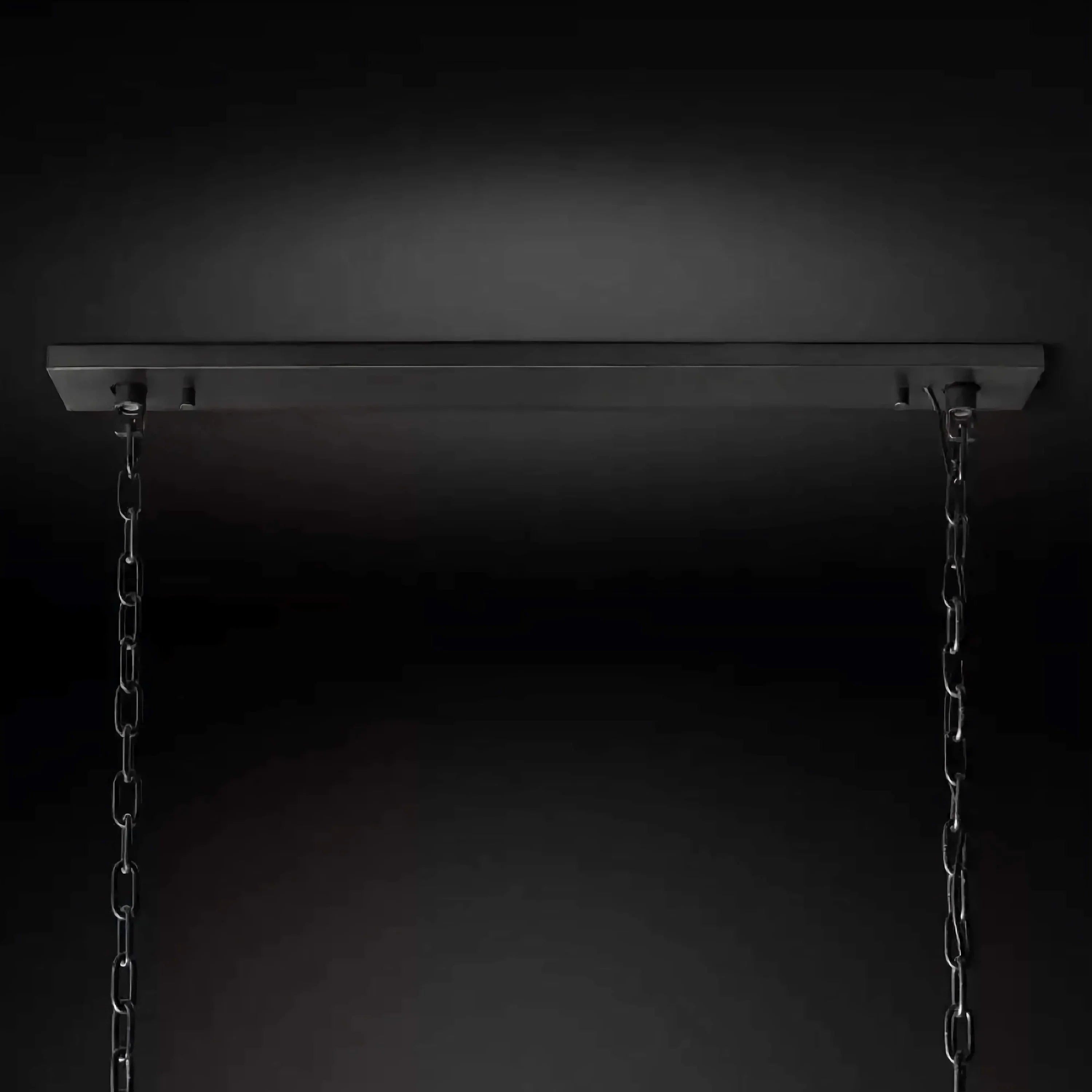Black linear alabaster chandelier full view