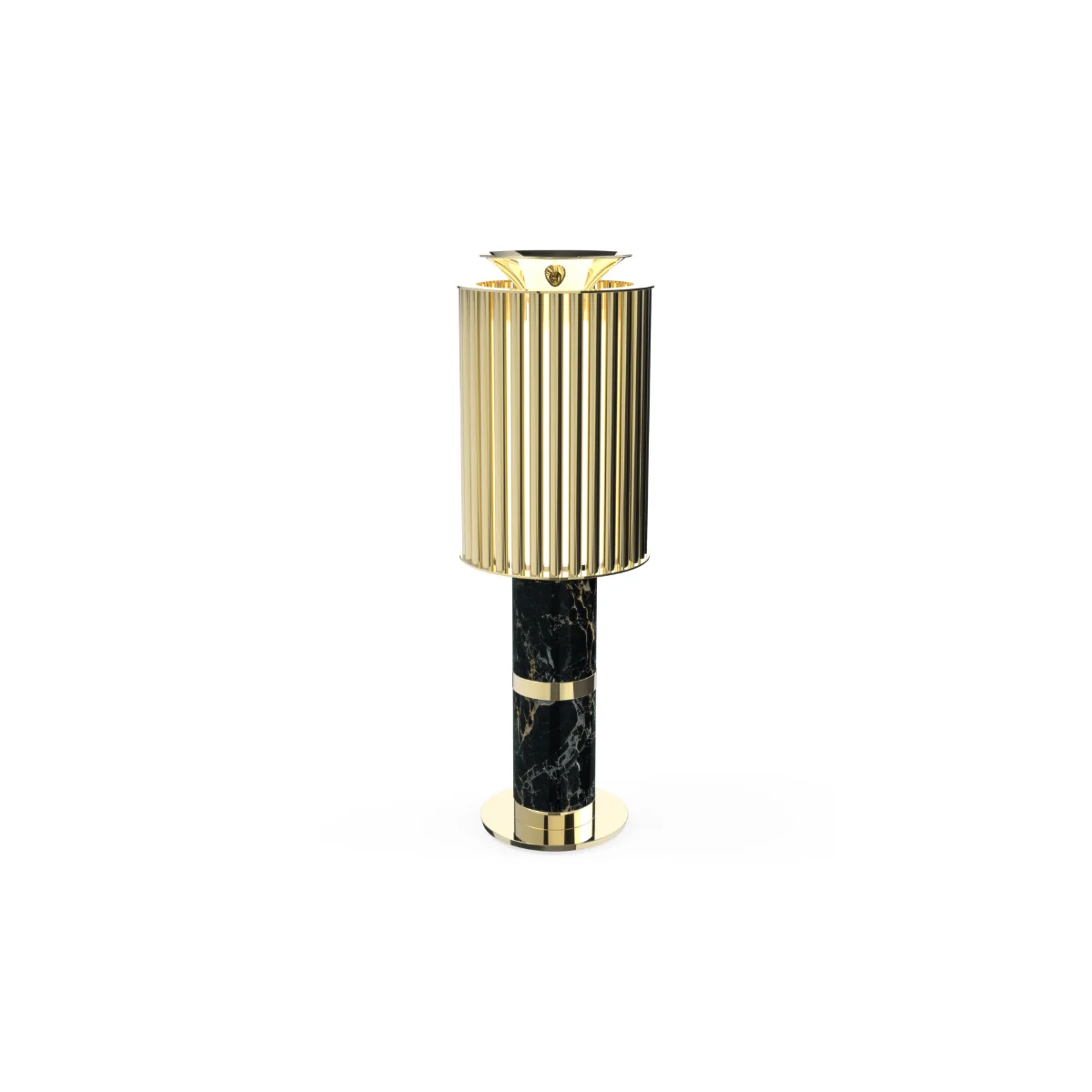 Black Marble & Brass Table Lamp | Art Deco Statement Lighting