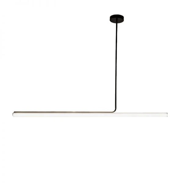 Modern Linear Pendant Lamp | Black Led Minimalist Ceiling Lamps for Kitchen Island Dining Room