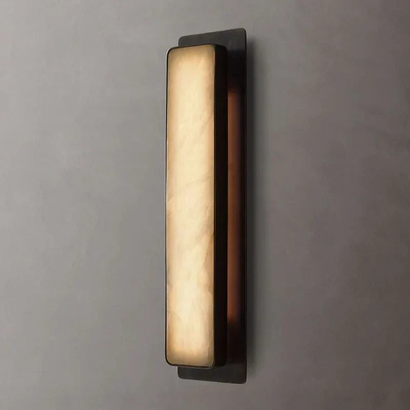 Black Marble & Copper Wall Sconce | Vertical Stone-panel Modern Industrial Hallway Bedside Casalolalights Luxury Lamps