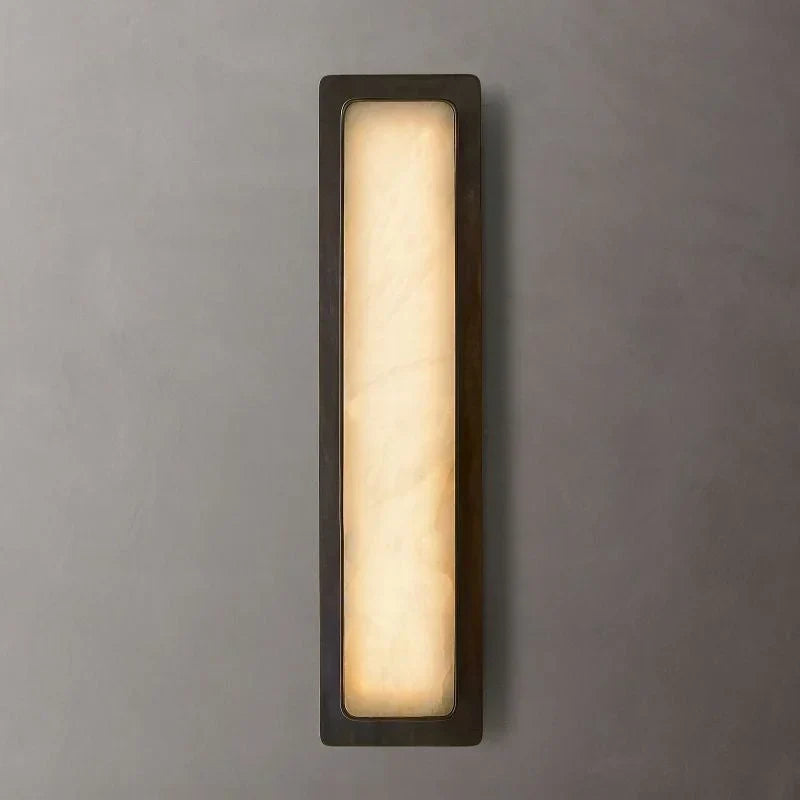 Black Marble & Copper Wall Sconce | Vertical Stone-panel Modern Industrial Hallway Bedside Casalolalights Luxury Lamps