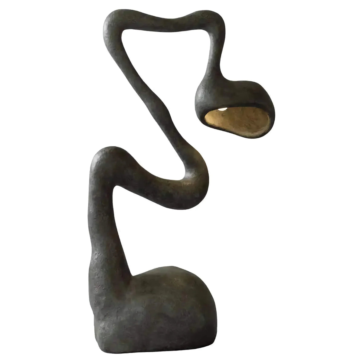 Black Resin Sculpture Floor Lamp | 182cm Tall Wide 95cm Form Downlight Dimmable Option Wabi Sabi Casalola Lights Luxury