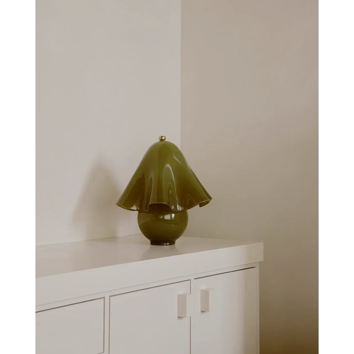 Murano Style Glass Mushroom Table Lamp for Living Room | Hand Blown Red Green or White Modern Unique Casalola Lights