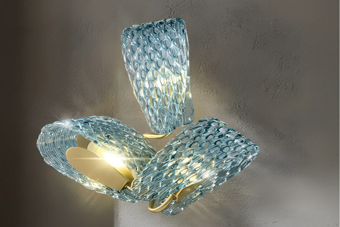 Blue Crystal Wall Sconce | Cobalt & Copper 2 or 3-light Living Room Bedroom Hotel Casalolalights Luxury Lamps