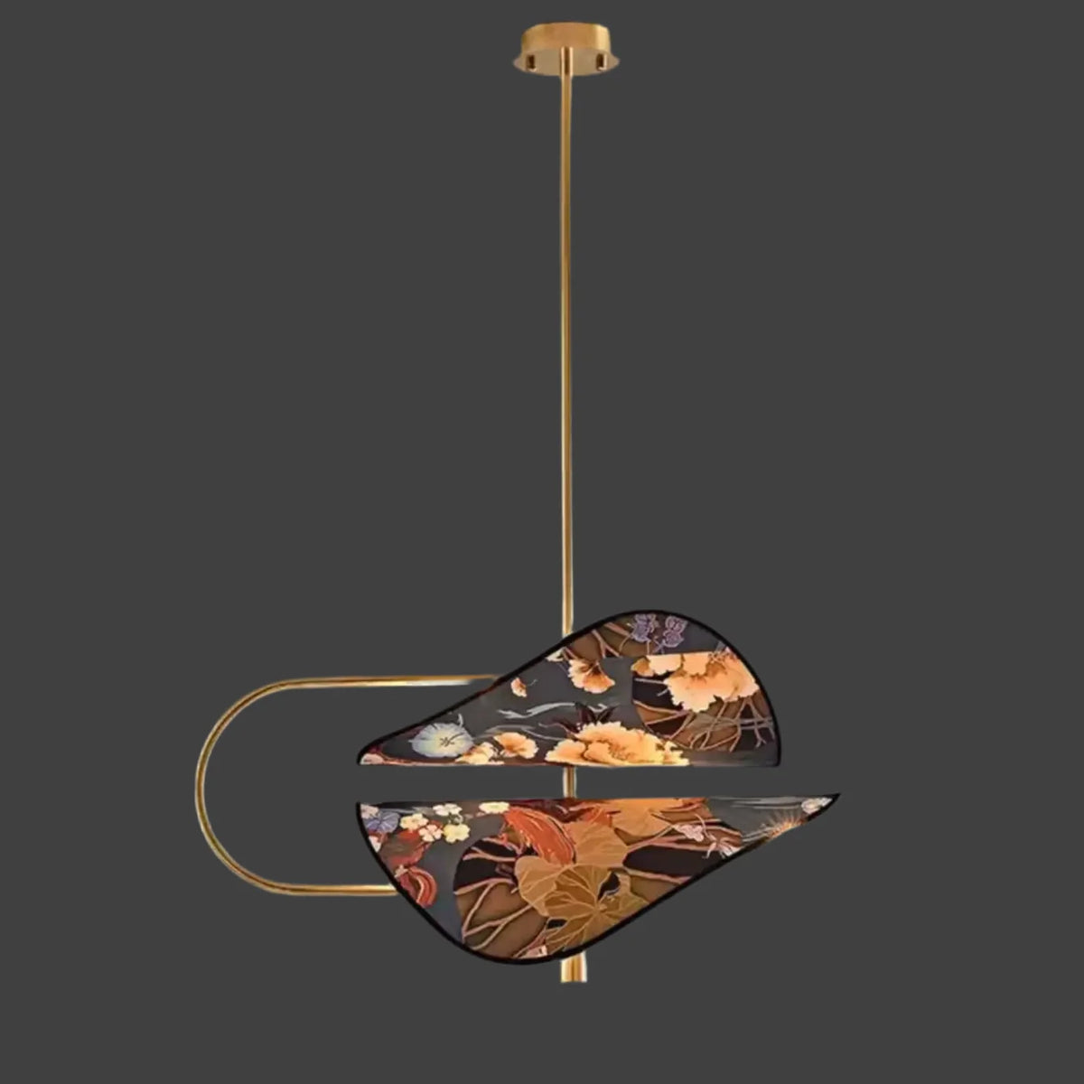 Brass Pendant Chandelier | Sculptural Folded Panel Light Blue or White Modern Japandi Dining Casalolalights Luxury