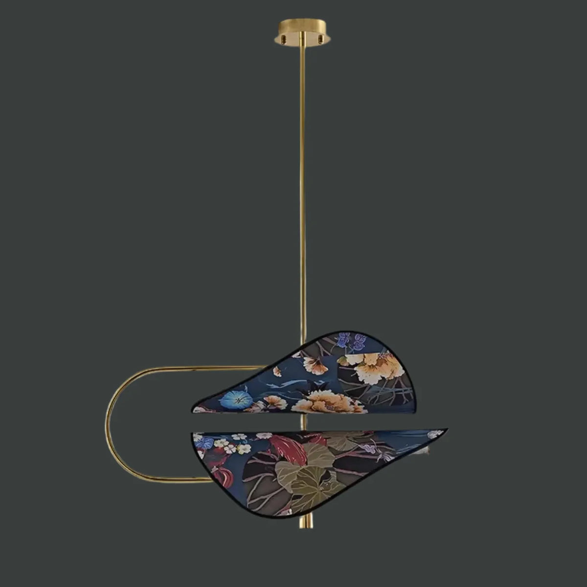 Brass Pendant Chandelier | Sculptural Folded Panel Light Blue or White Modern Japandi Dining Casalolalights Luxury