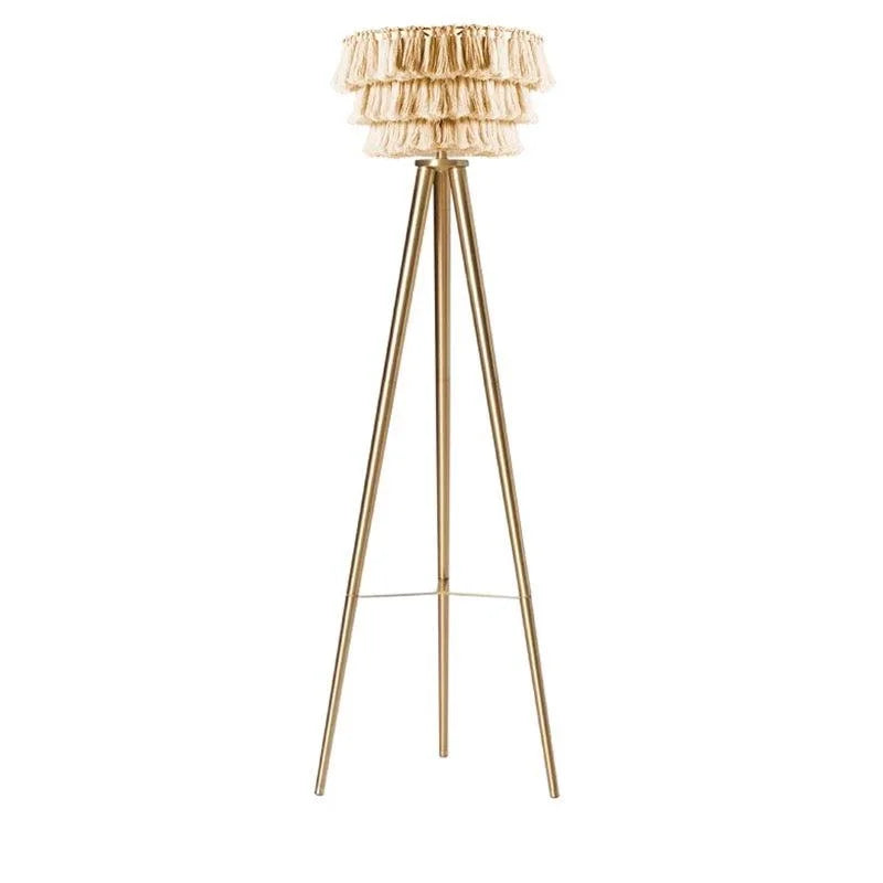 Bohemian Tassel Floor Lamp | Organic Cotton & Iron Statement Lighting for Living Room Casalolalights Luxury Lamps