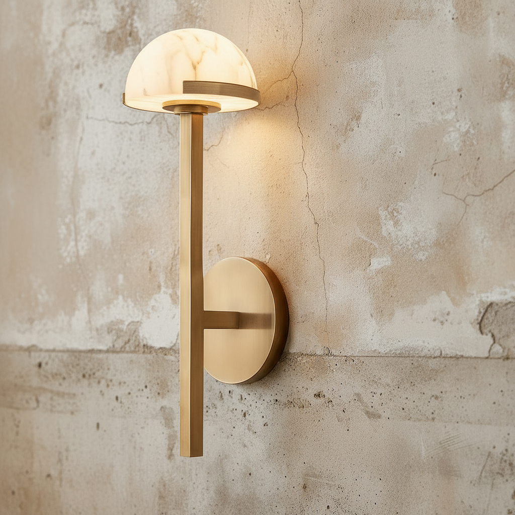 Brass and Alabaster Wall Sconce – Modern Luxury Lamp for Bedroom Hallway Dining Room Casalolalights Luxury Lamps