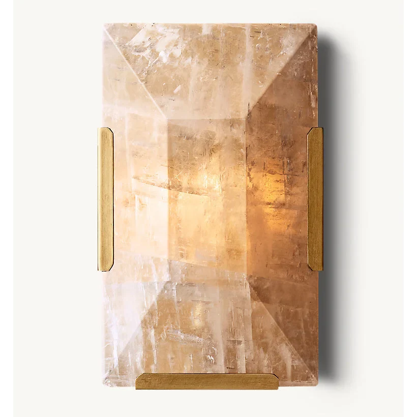 Modern Calcite Wall Sconce with Copper Frame for Hallways & Bathrooms Casalolalights Luxury Lamps Interior Designers
