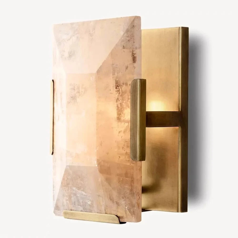 Modern Calcite Wall Sconce with Copper Frame for Hallways & Bathrooms Casalolalights Luxury Lamps Interior Designers
