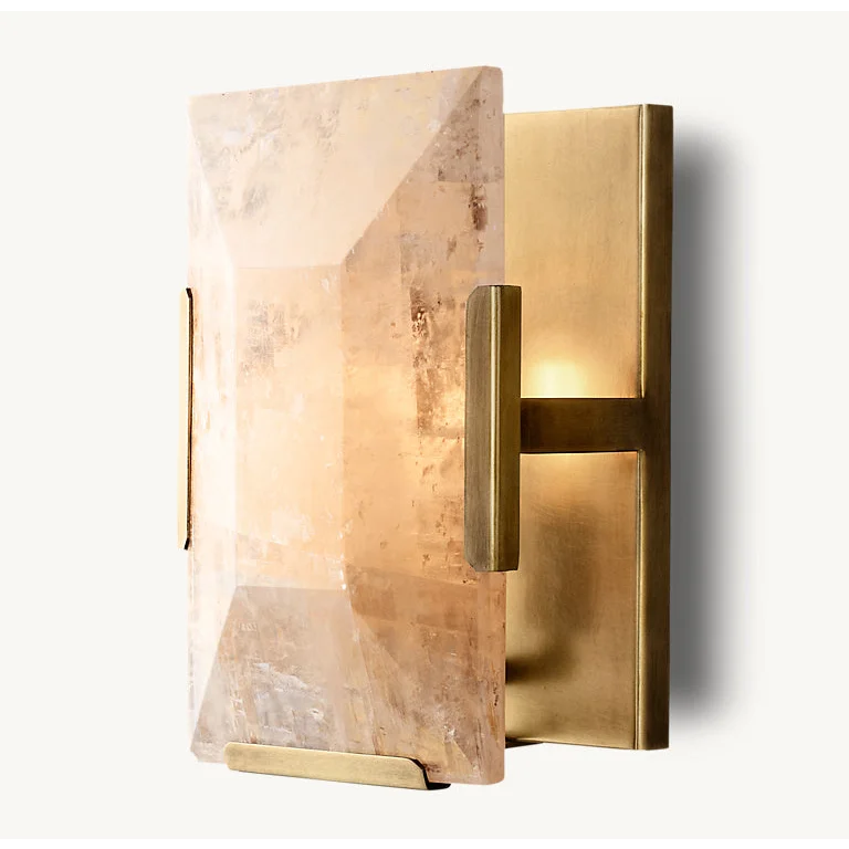 Modern Calcite Wall Sconce with Copper Frame for Hallways & Bathrooms Casalolalights Luxury Lamps Interior Designers
