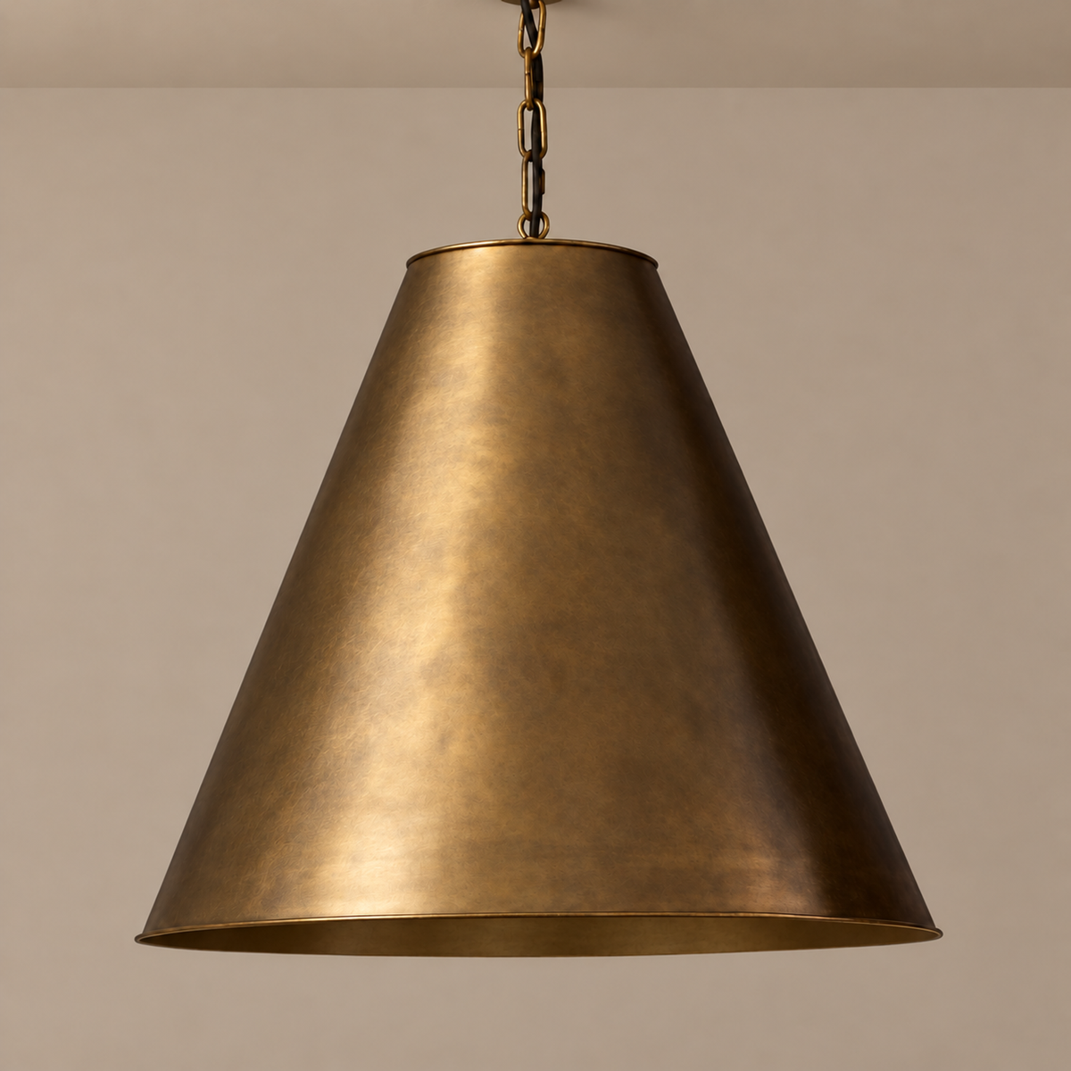 Brass Pendant Light - Patinated Cone Casalola Lights Luxury Lamps for Interior Designers