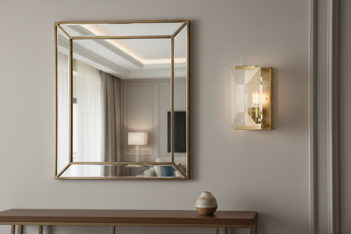 Modern Crystal Wall Sconce with Copper Frame for Hallways & Bathrooms Casalolalights Luxury Lamps Interior Designers