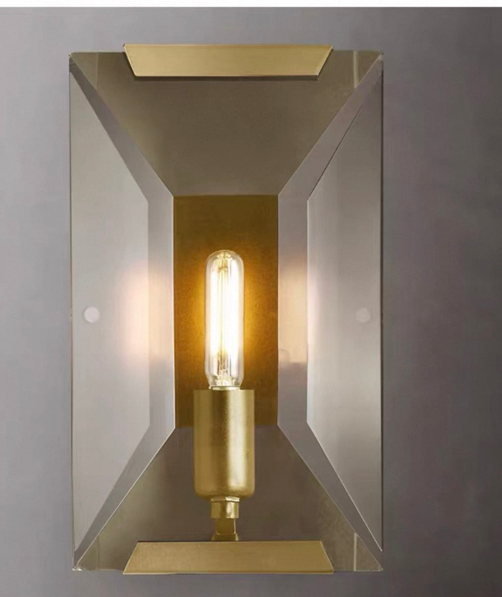 Modern Crystal Wall Sconce with Copper Frame for Hallways & Bathrooms Casalolalights Luxury Lamps Interior Designers