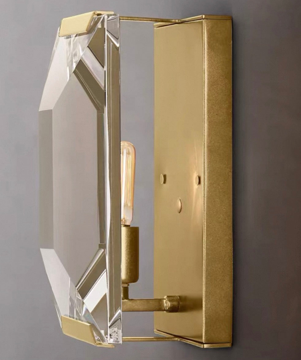 Modern Crystal Wall Sconce with Copper Frame for Hallways & Bathrooms Casalolalights Luxury Lamps Interior Designers