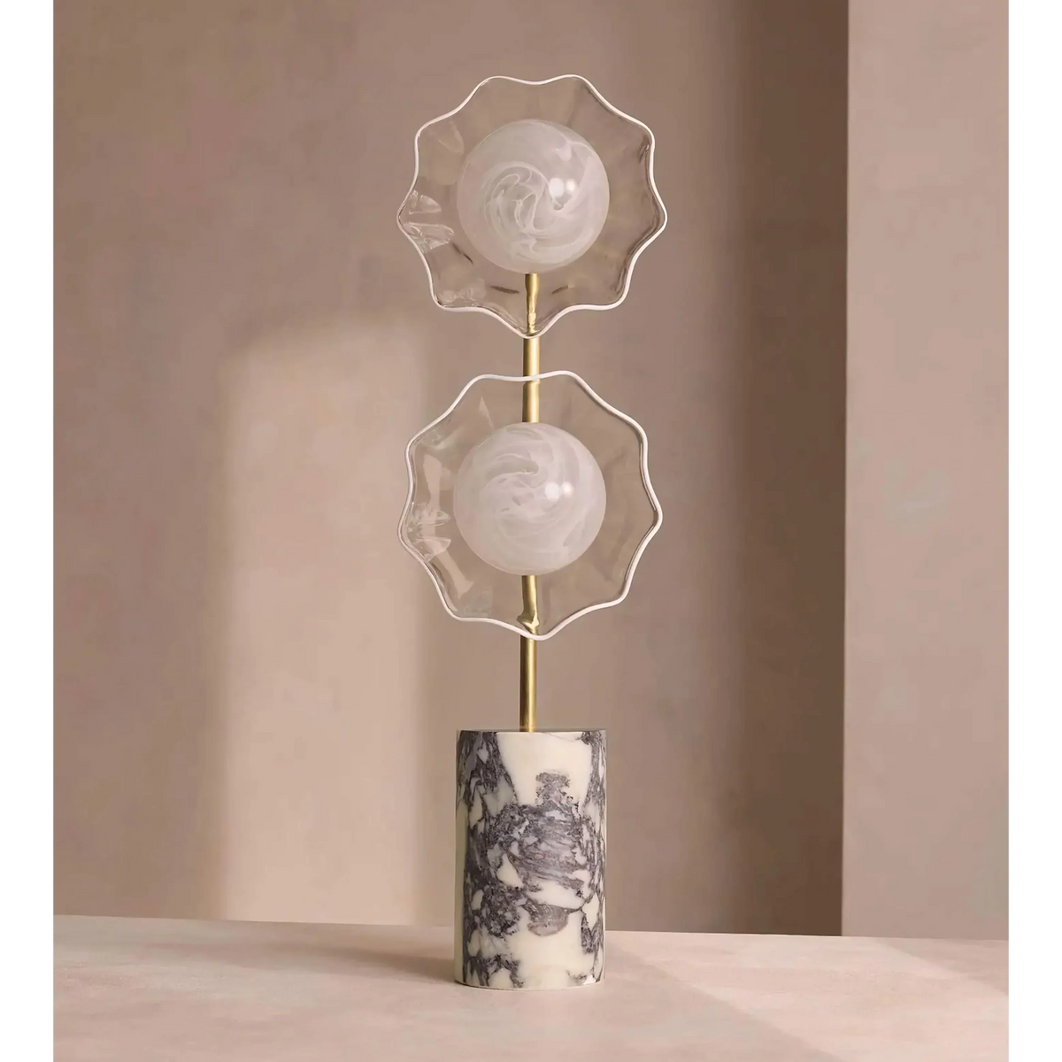 Brass & Marble Floor Lamp | Veined Stone Base Glass-diffuser 155cm Art Deco Living Room Casalolalights Luxury Lamps