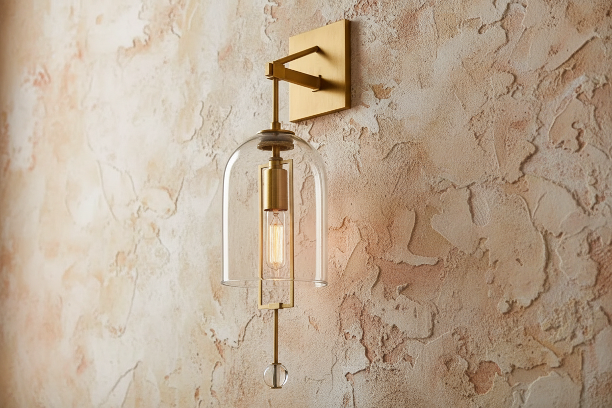 BRASS AND GLASS WALL SCONCES | DESIGN CLKS8500