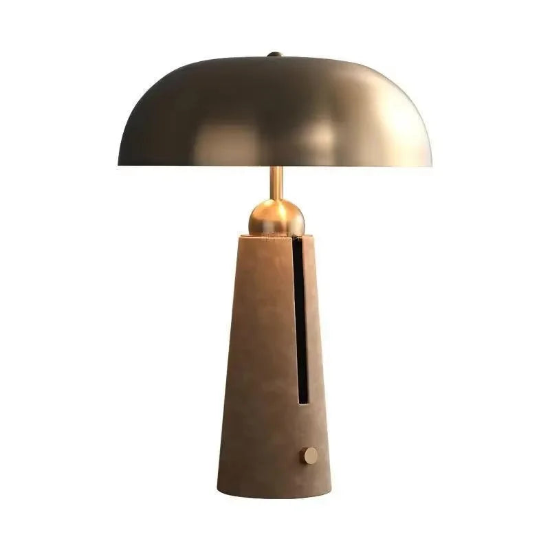 Modern Luxury Brass Dome Table Lamp – Vintage Accent for Living Room Bedroom or Office