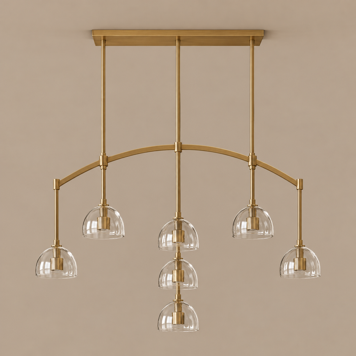 Linear Chandelier - Hand-blown Glass Drops Casalola Lights Luxury Lamps for Interior Designers