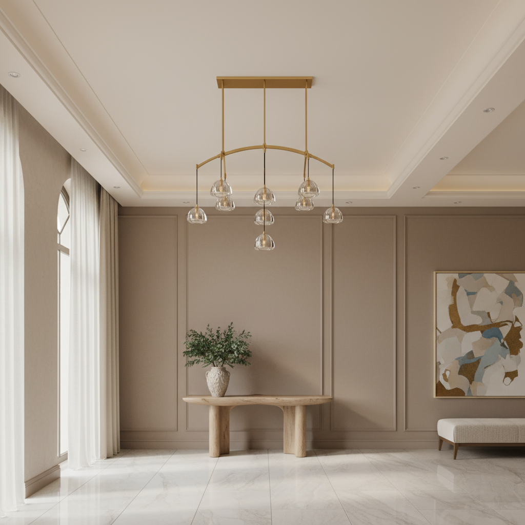 BRASS LINEAR GLASS CHANDELIER | CLHRH5820L