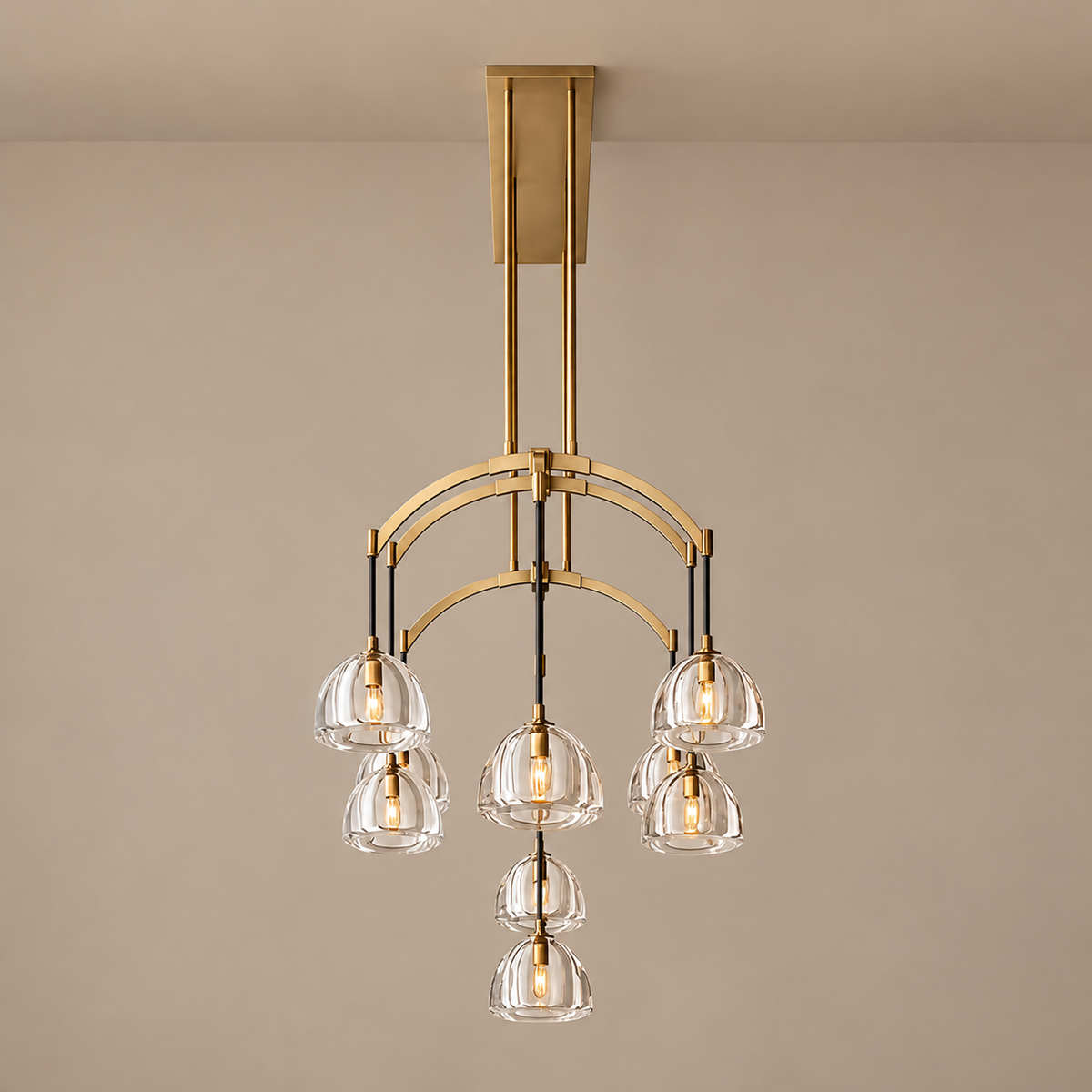 Linear Chandelier - Hand-blown Glass Drops Casalola Lights Luxury Lamps for Interior Designers