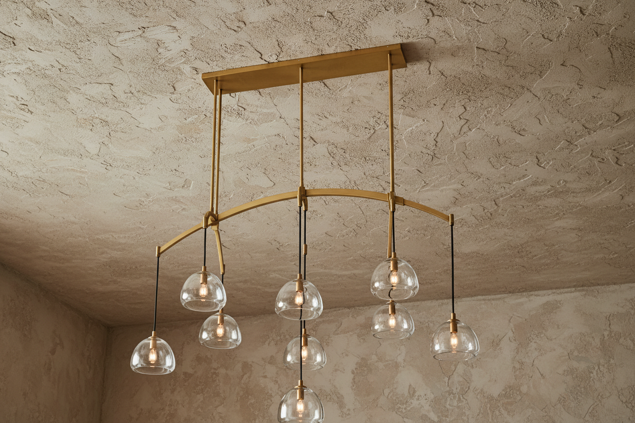 Arched Brass Chandelier 9-light Hand-blown Glass Drops – Casalola Lights Casalolalights Luxury Lamps for Interior