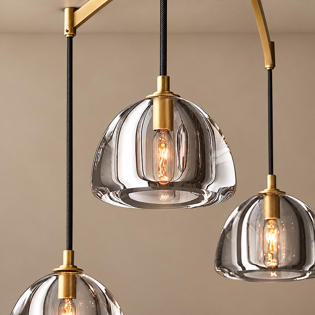 Linear Chandelier - Hand-blown Glass Drops Casalola Lights Luxury Lamps for Interior Designers
