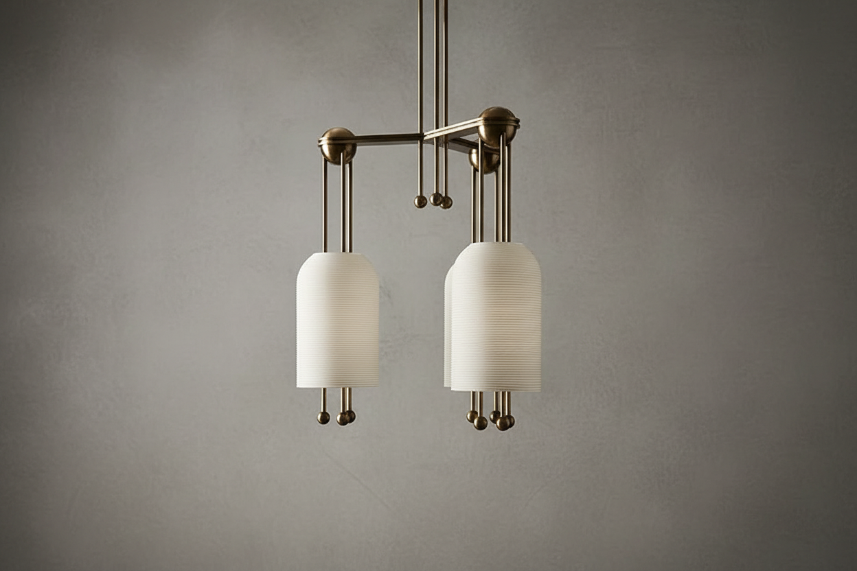 Solid Copper Linear Suspension | Hand-cast Biscuit Porcelain | 94cm Gallery Grade Dining Light | Casalola Lights