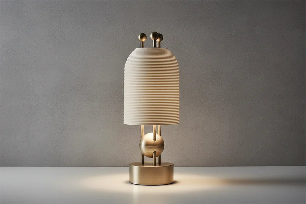 Brass Sculptural Table Lamp