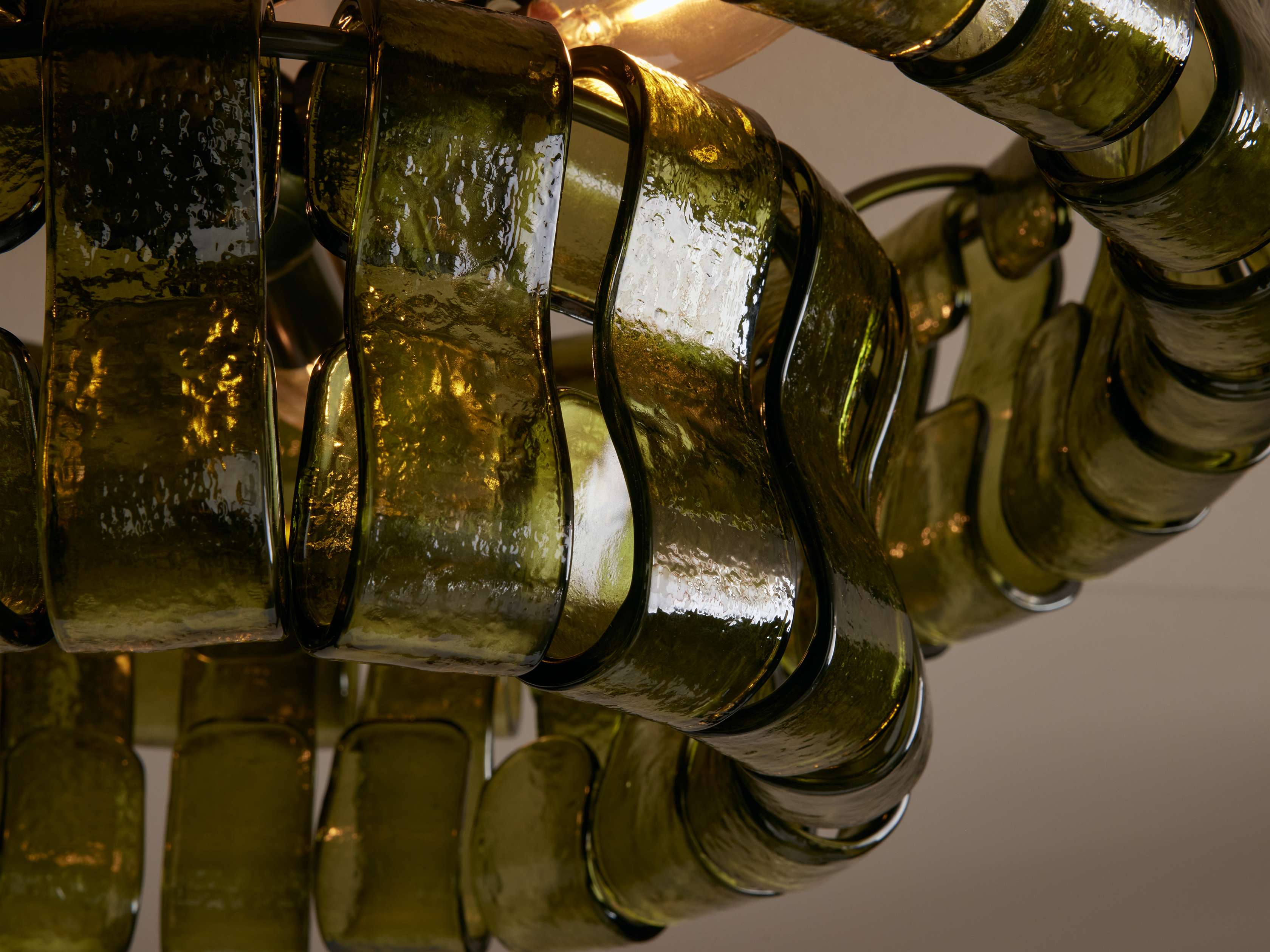 Textured Curved Glass Panel Semi Flush Mount in Brass or Bronze Low Ceiling Dining Living Room Light Casalolalights
