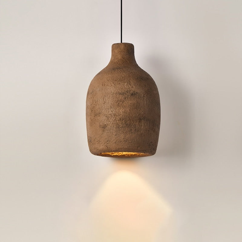 Japandi Wabi-sabi Chandelier | Minimalist Earth-toned Ceramic Shades | Lighting For Elegant Home Interiors - Pendant