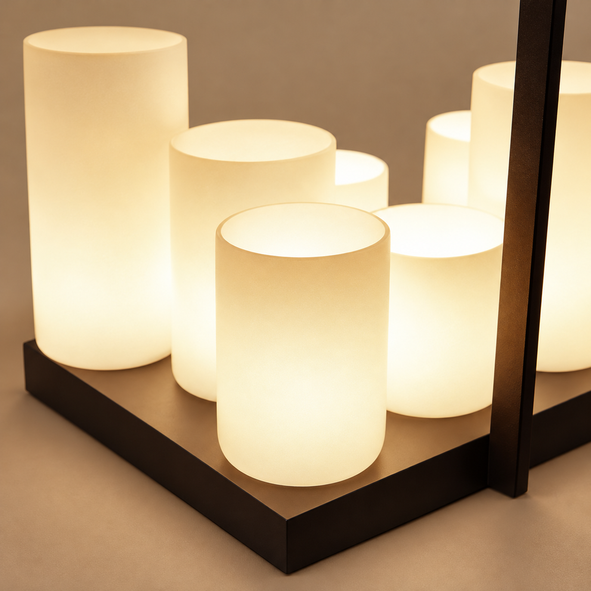Candle Chandelier - Linear Led Black Frame Casalola Lights Luxury Lamps for Interior Designers
