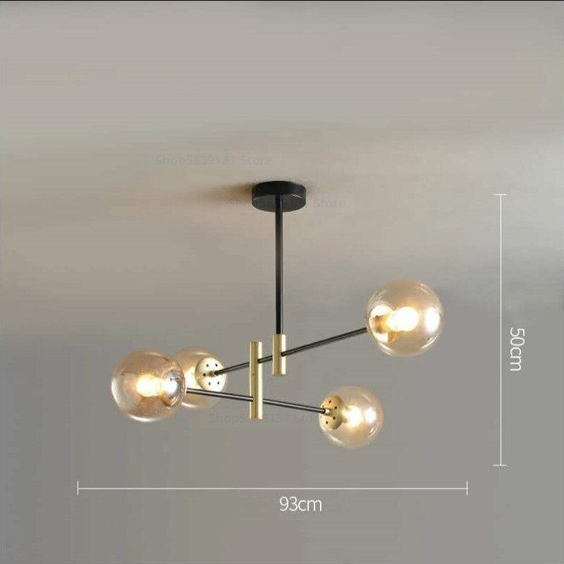 Modern Luxe Chandelier | 4/6/8 Lights Glass Ceiling Lamps For Living Room Dining | Casalola - Semi-flush Mounts