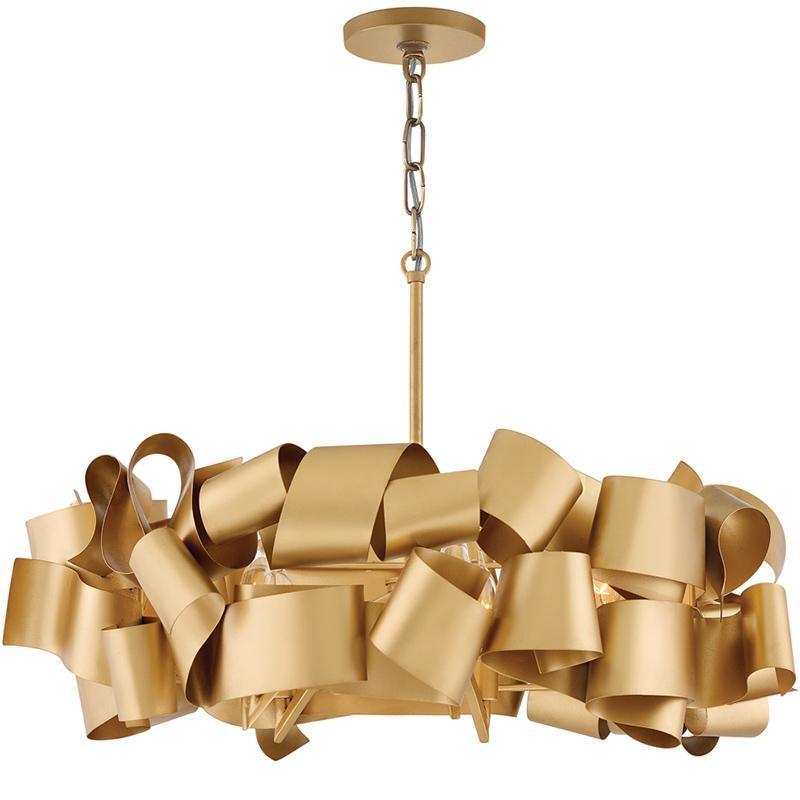 Mid Century Modern Ceiling Light Metal Ribbon Contemporary Chandelier - Chandeliers